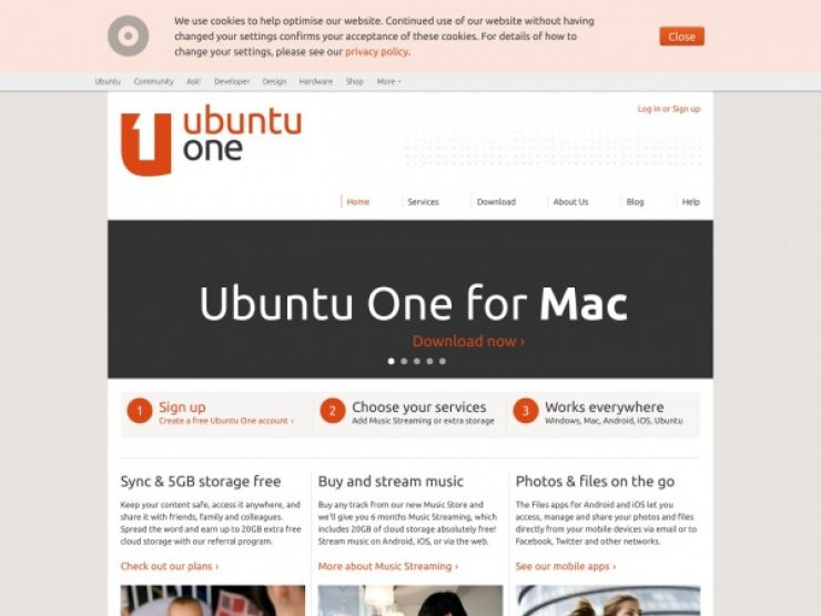 one.ubuntu.com Screenshot