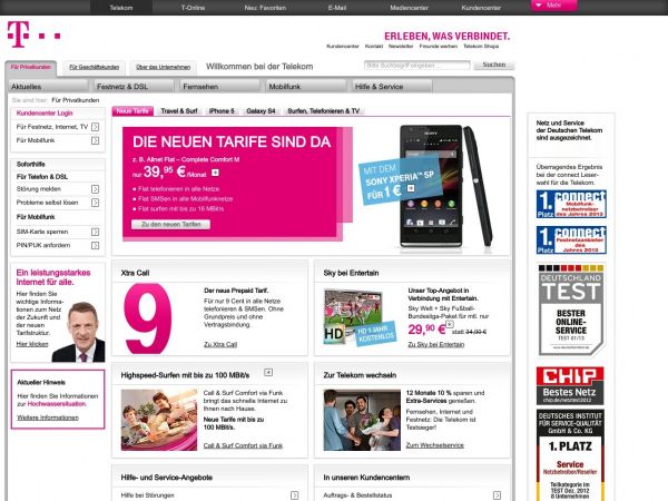 telekom.de Screenshot